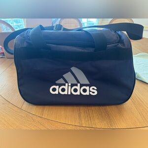 adidas Navy and White Logo Duffel Bag